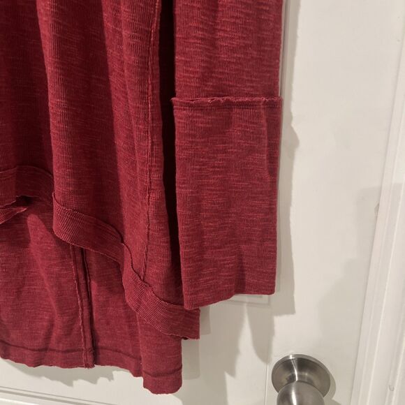 We the Free People Dark Burnt Orange Brown Cowl Split Back Turtleneck Sweater L - Picture 6 of 11